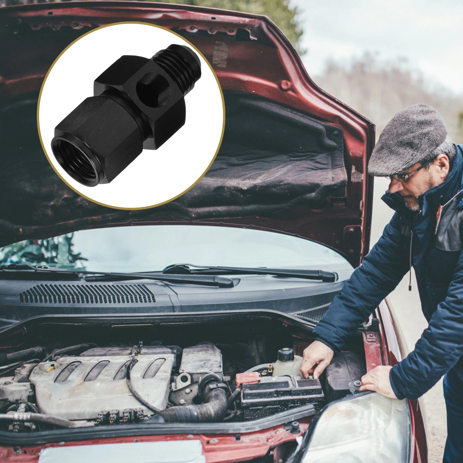 

6AN Fitting 1 8NPT to AN6 Adapter Aluminum Fuel Line Oil Pressure Sensor Swivel Barb Engine Compatible Hose Fittings Tank Car