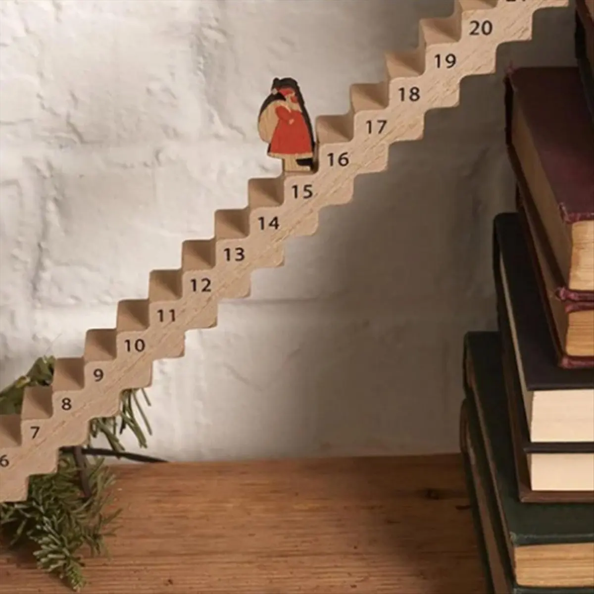 【POPULAR PICK】Wood Stairs Climbing Christmas Calendar,Santa'S Staircase Countdown Calendar,Christmas Countdown Decoration(2PC)