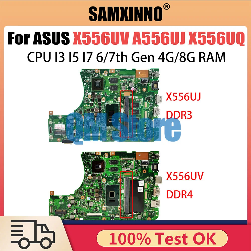 

Mainboard For ASUS X556UV A556U X556UQ X556URK X556UJ X556UQK X556UF X556UR Laptop Motherboard I3 I5 I7 CPU DDR4 V2G 930MX 940MX