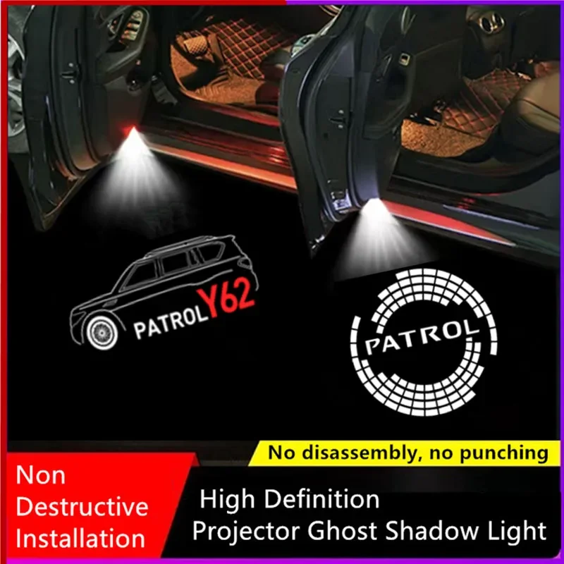 

LED Car Door Welcome Light Logo Projector for Nissan Patrol 2010-2021 Ghost Shadow Lamp Courtesy Light Auto Decorative Accessory