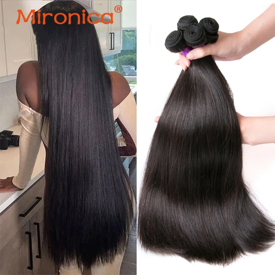 8-40“ Brazilian Straight Human Hair 1/3/4Bundles Deal Human Hair Weaving Weft Remy Human Hair Extensions for Women Free Shipping