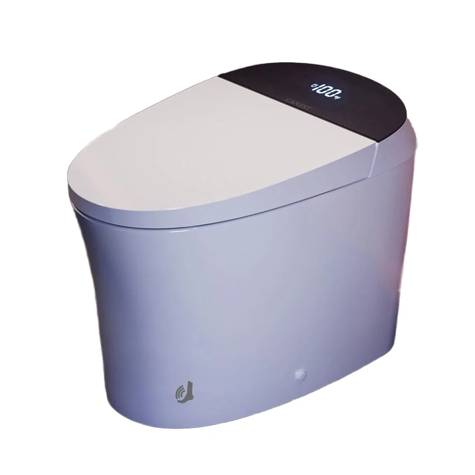 CANEST Smart Toilet Bidet Auto Flush Open Close Foot Sensor Warm Water Heated Seat Siphon Jet Flushing Remote Control S-trap