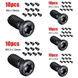 초박형 초저 플랫 웨이퍼 헤드 나사 볼트 부품, 카바이드 인서트 CNC 선반 도구 교체용, M2.5 M3.5 Torx 나사, 10 개