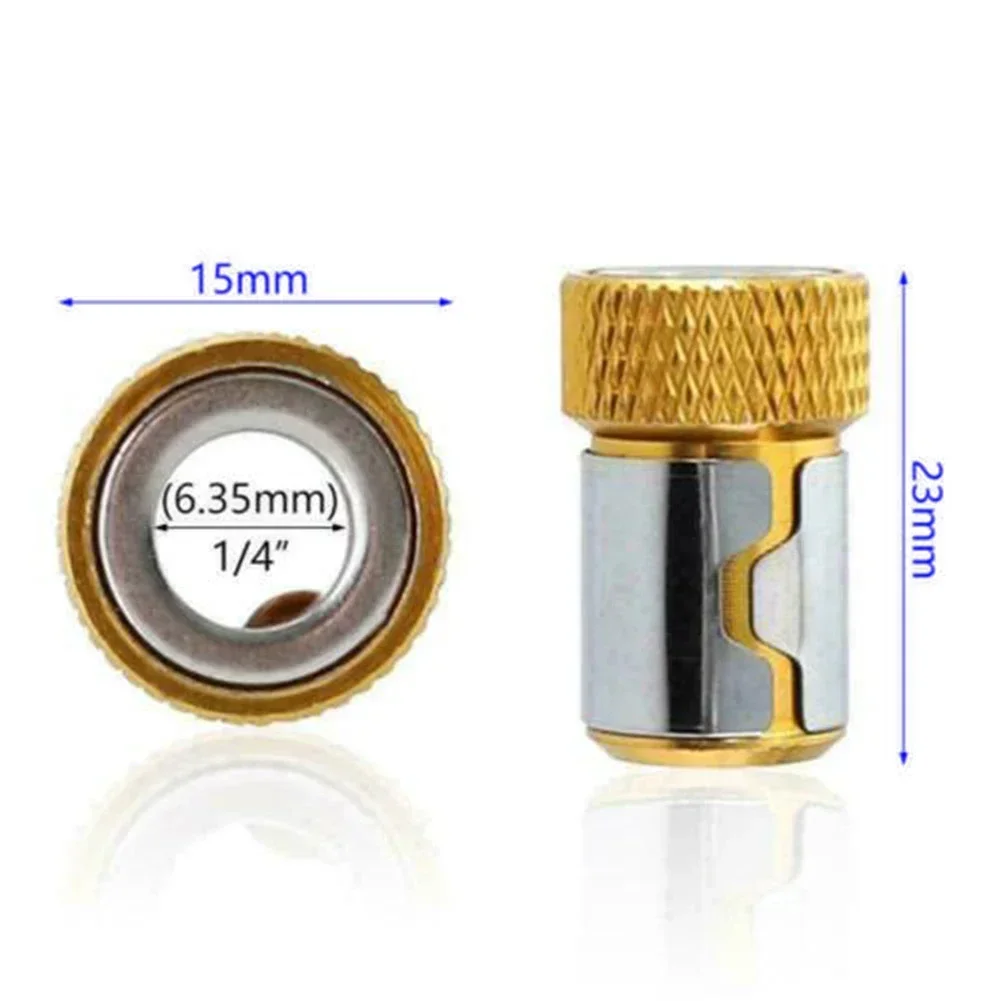 Magnetic Steel Sleeve for Electric Screwdriver Bit Anti Fall Design Small and Portable Reliable Material (Red/Gold)