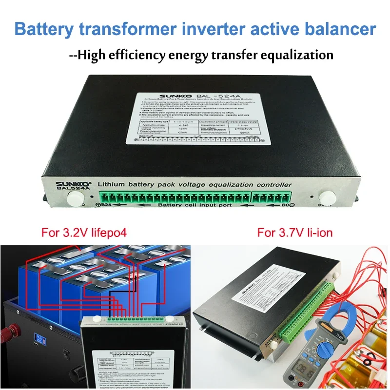 8A 0.01V Active Equalizer Balancer Balance Board 18650 Battery Pack 4S~24S LiFePo4 Li-ion Battery Energy Transfer Metal Case