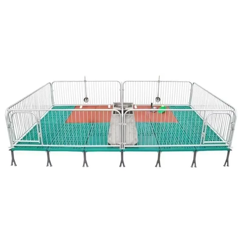 

Weaned Pig Nursery Piglet Pen Stainless Steel Pig Cage with Feeding Trough and Drinking Water Bowl for Animal Supplies