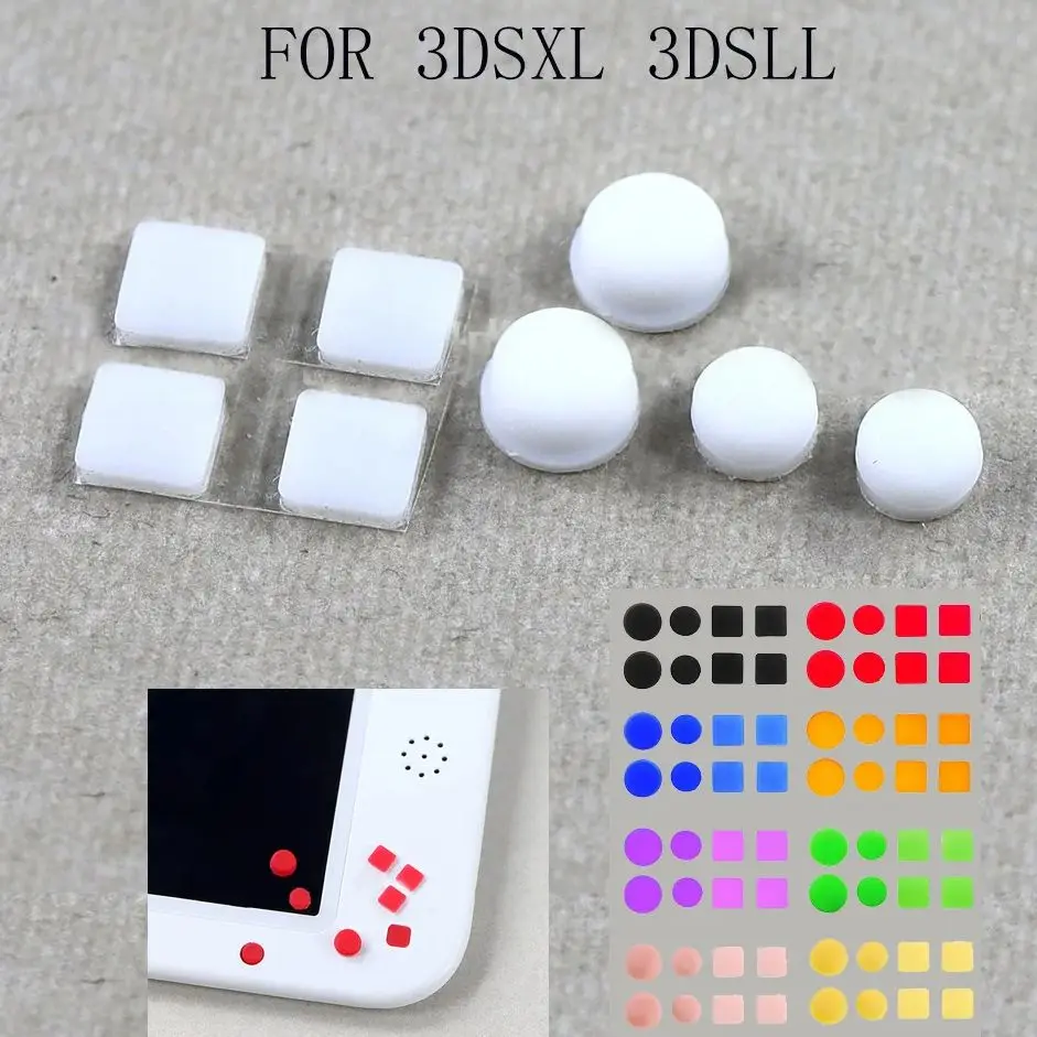 Cltgxdd 1 jeu pour console de jeu 3DSXL 3DSLL trou de vis bouchon anti-poussière vis coussinet de pied en caoutchouc couleur couvre-pied ensemble de remplacement