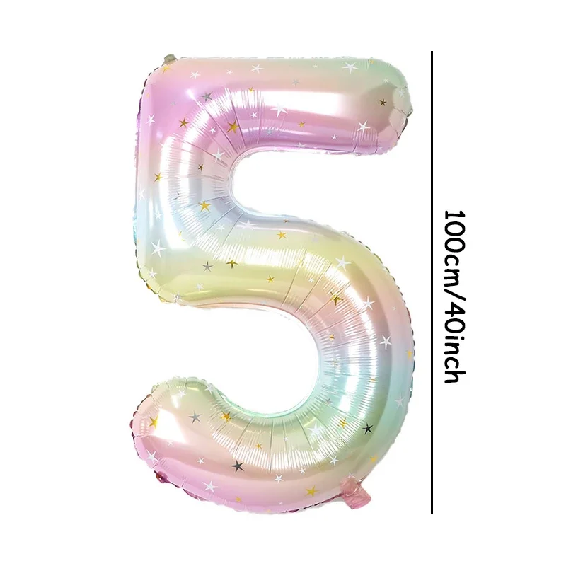 1 Stück 40-Zoll-Regenbogen-Digitalfolienballon mit Farbverlauf und Sternen aufgedruckt für Geburtstagsfeiern, Jubiläen, Feiertage – Detail 11