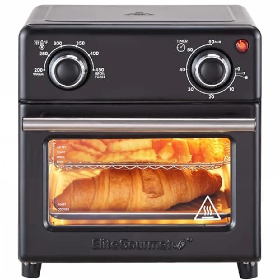 

8.5Qt Air Fryer Oven with Time and Temperature Controls 800-Watts Black Includes Recipes