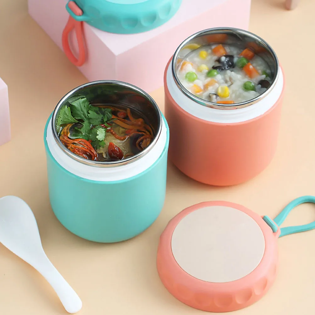 

Stainless Steel Soup Lunch Container 430ml Green Portable Food Holder for Picnic School Office Heat Resistant Corrosion Proof
