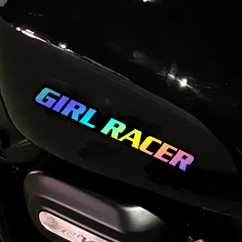 Girl Racer Sticker Female Rider Vinyl Decal Waterproof for Motorcycle Helmet Car Window Body Decoration Accessories