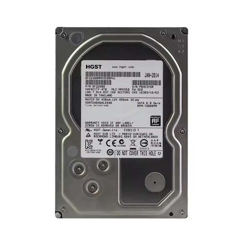 

Original HGST 6TB 4TB Hard Drive HDD 7200rpm 64MB Cache SATA III 3.5" Desktop Server Monitoring Hard Drive