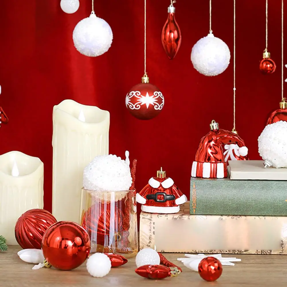 مجموعة زينة ملونة لموسم العطلات، ديكورات نابضة بالحياة للاستخدام الداخلي والخارجي، أنماط زخرفية مختلفة