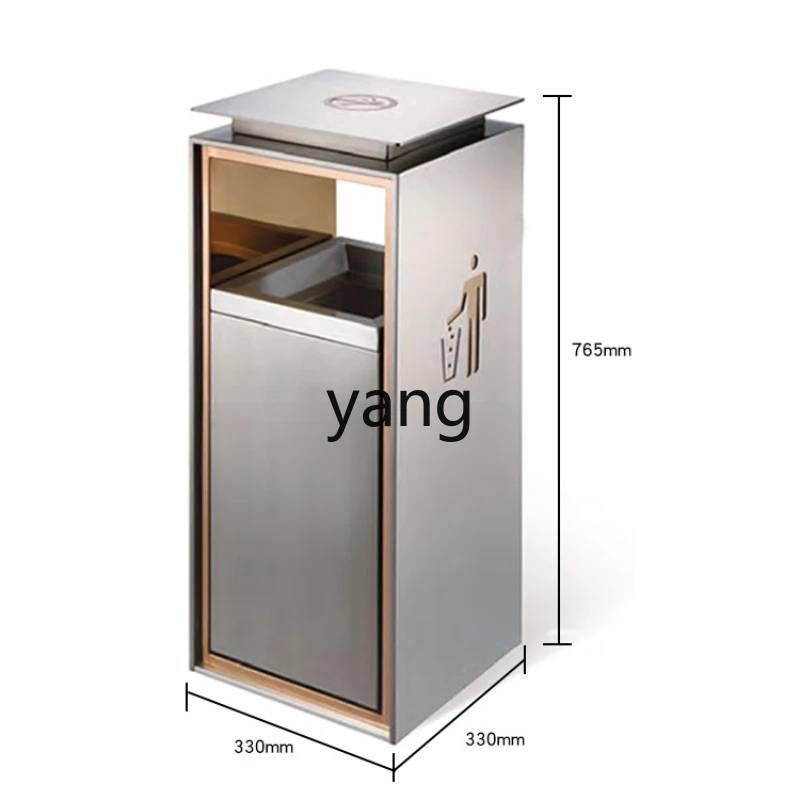 LXL Slide Type Stainless Steel Trash Can Hotel Indoor Shopping Mall Public Hotel Trash Can