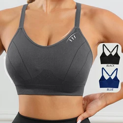 SALSPOR Yoga reggiseno sportivo senza cuciture Top donna sollevamento del torace esercizio Fitness Activewear Running Yoga Wear reggiseno tinta unita palestra TOP