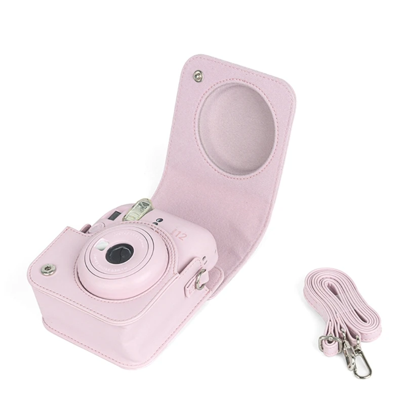 For Instax Mini 12 Camera Case PU Leather Soft Silicone Cover Bag for Fujifilm Film Camera Bag with Shoulder Strap