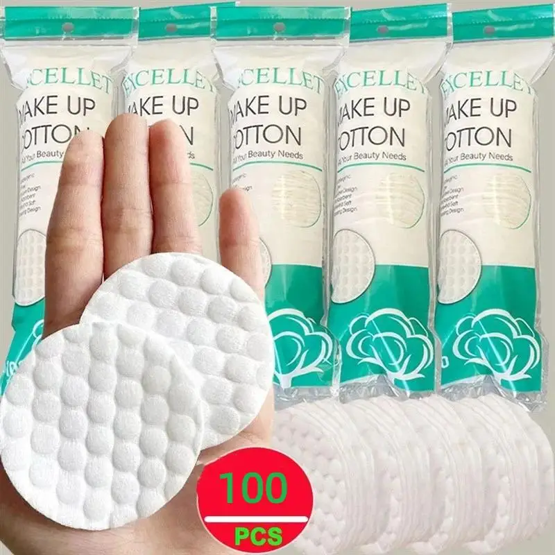 100Pcs Remover Cotton Pads Gentle Cleansing Kit Reusable Towels & Soothing Facial Compresses For Skin Comfort