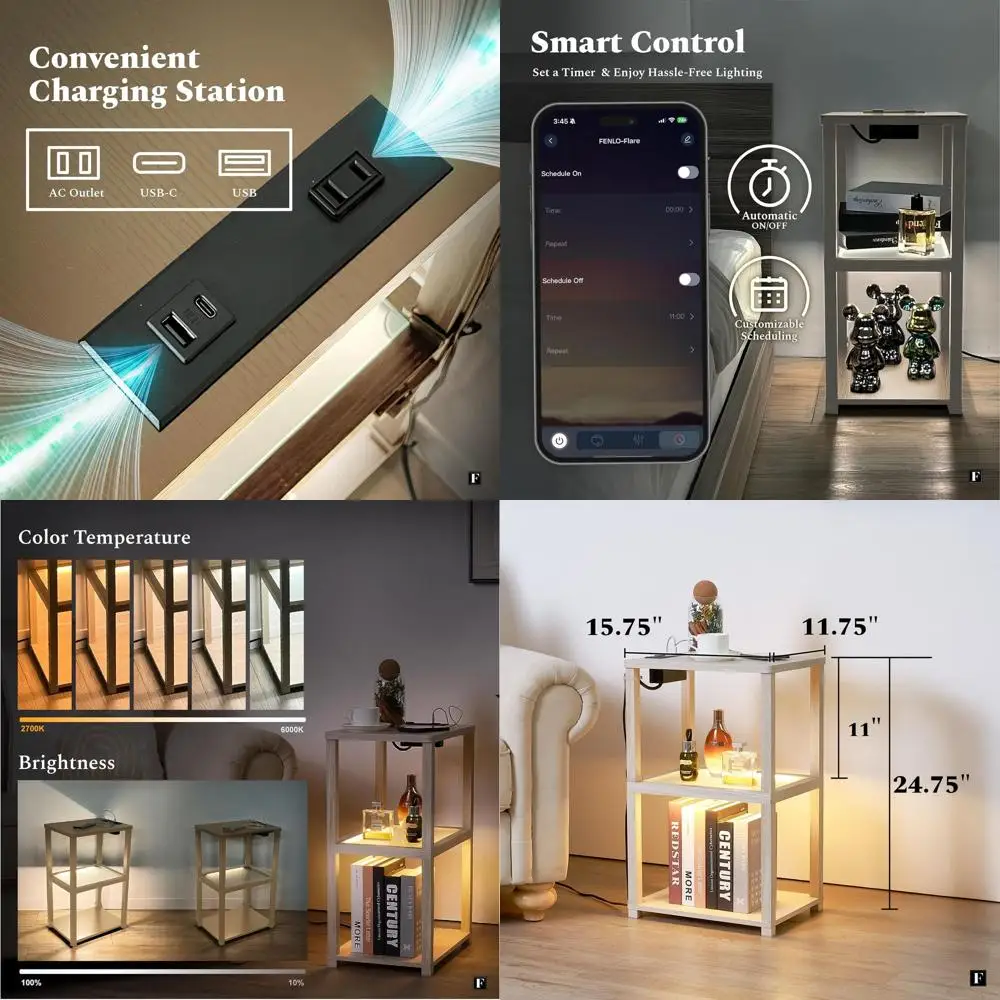 

Компактная зарядная станция, тумбочка: современная прикроватная тумбочка с местом для хранения вещей для спален и гостиных