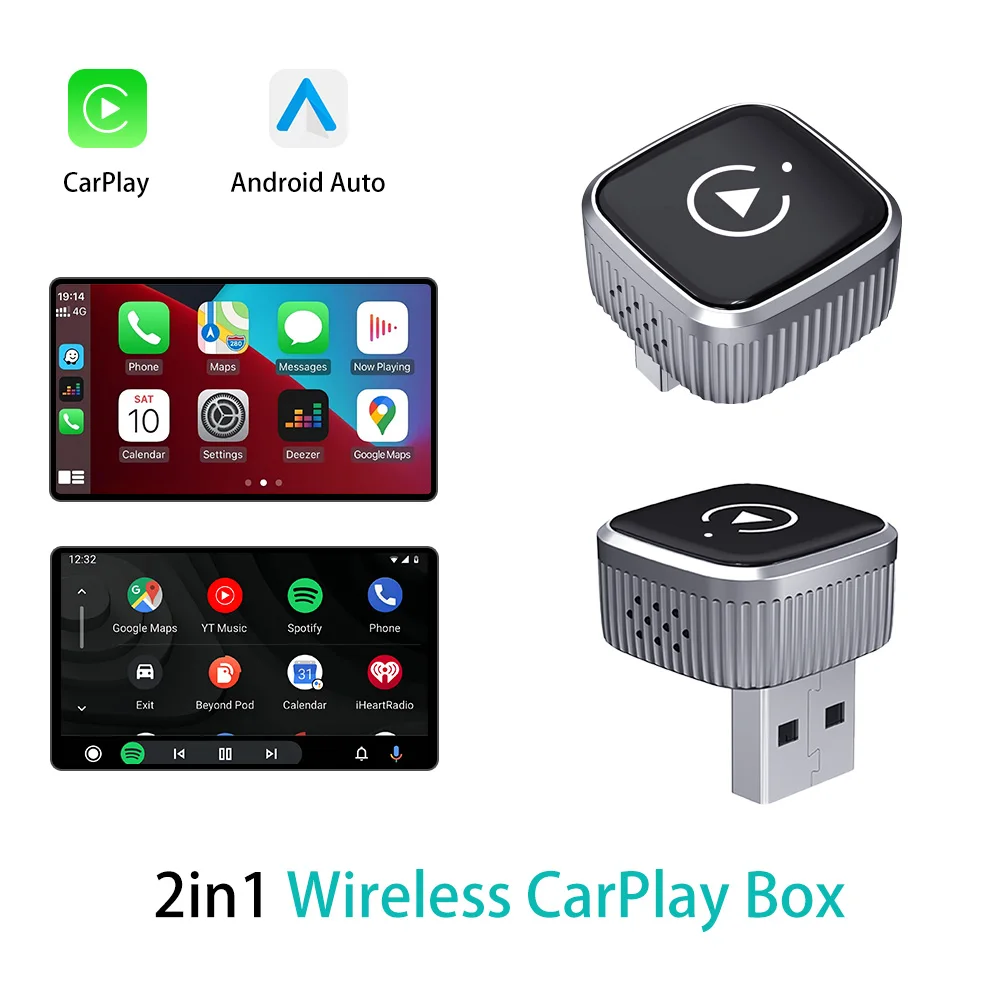 

Новый 2в1 беспроводной Carplay AI Mini Android Auto Box Plug & Play автоматический ключ подключения с 98% автомобилей для автомобильного радио
