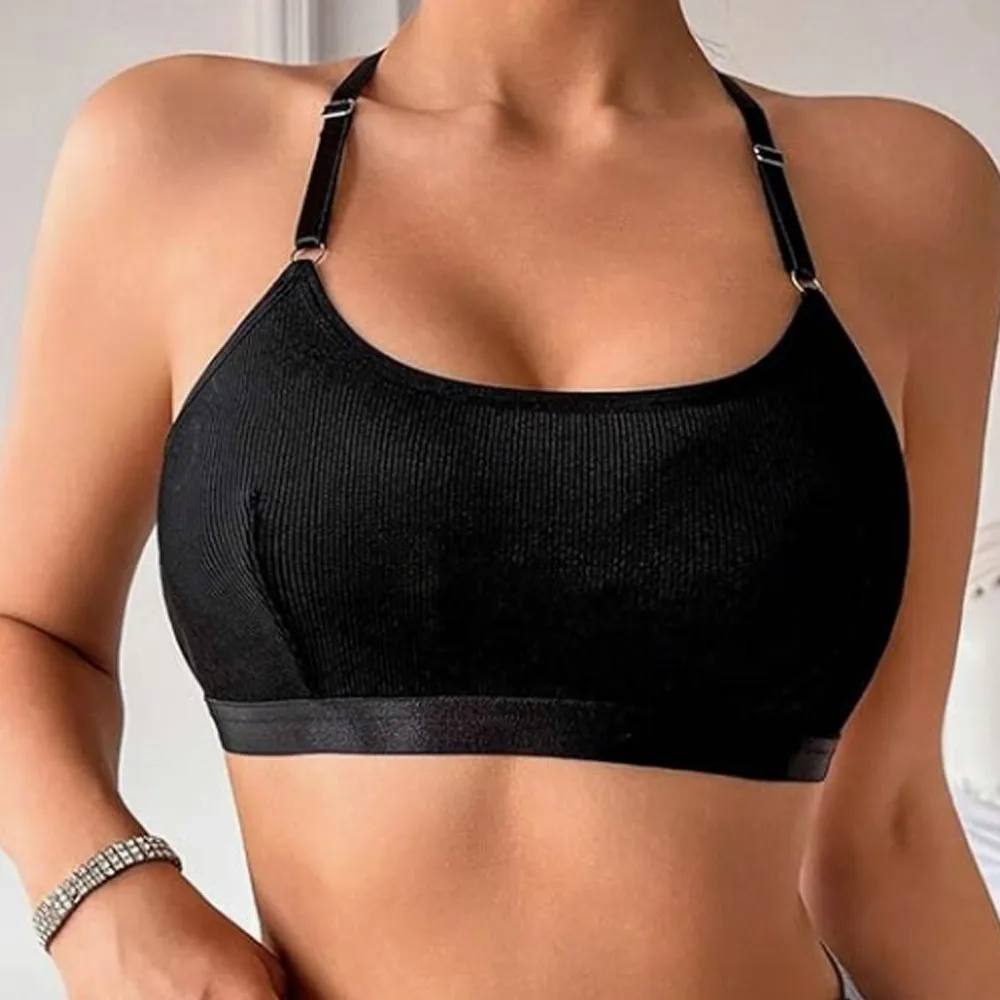 

New Backless Wireless Bra Soft Comfortable Women's Bra with Faux Pearl Decor Lace Trim Non-Padded Bra Women Girls