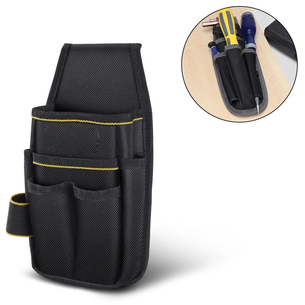 Job Site Black Compact Organizer Compact Electrician Tool Pouch Compact Tool Case Water-Resistant Pouch Easy Access Storage