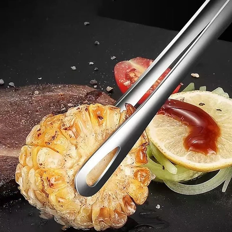 _ Зажим для барбекю из нержавеющей стали, кухонный зажим для мяса, нескользящий антипригарный зажим для стейка, кухонный инструмент для фотографий