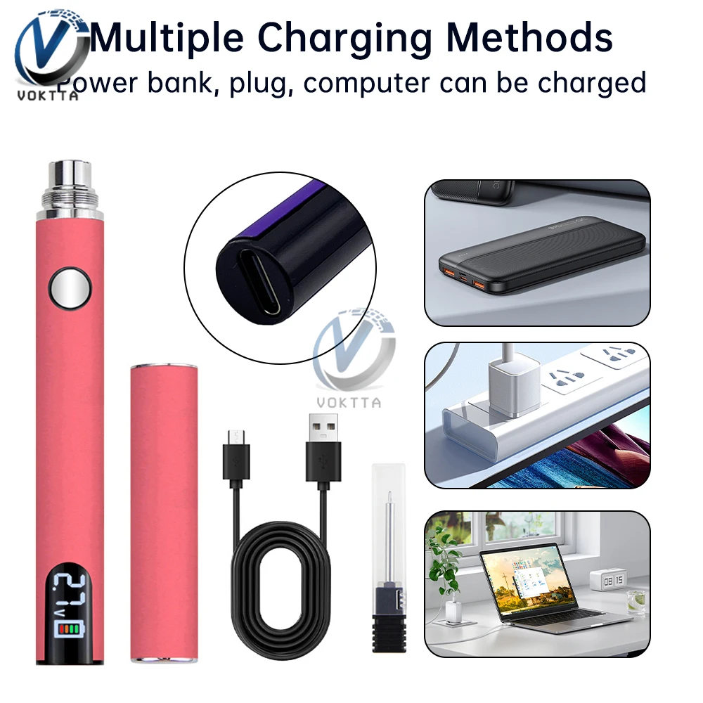 510 ด้ายชุดหัวแร้งขนาดเล็ก 650mAh ไร้สาย USB หัวแร้งไฟฟ้า 330-450 ℃   เครื่องมือเชื่อมซ่อมแซมความร้อนแบบปรับได้