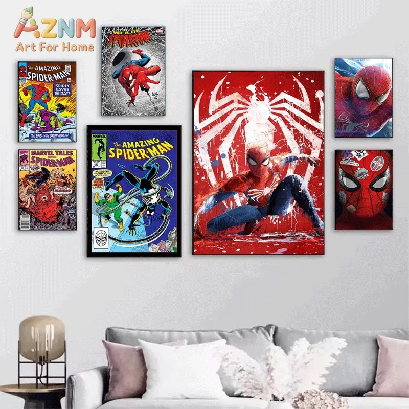 Thor Holding Mjolnir Funny Pop Comic Canvas Wall Art Unframed Poster Print for Boys Bedroom Game Room Home Decor Gift