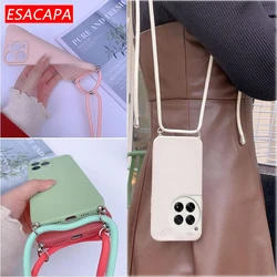 For Oneplus 12 12R Crossbody Lanyard Silicone Phone Case For Oneplus 11 Pro 10T9 8T 7 Strap Hang Soft Silicone Shockproof Cover