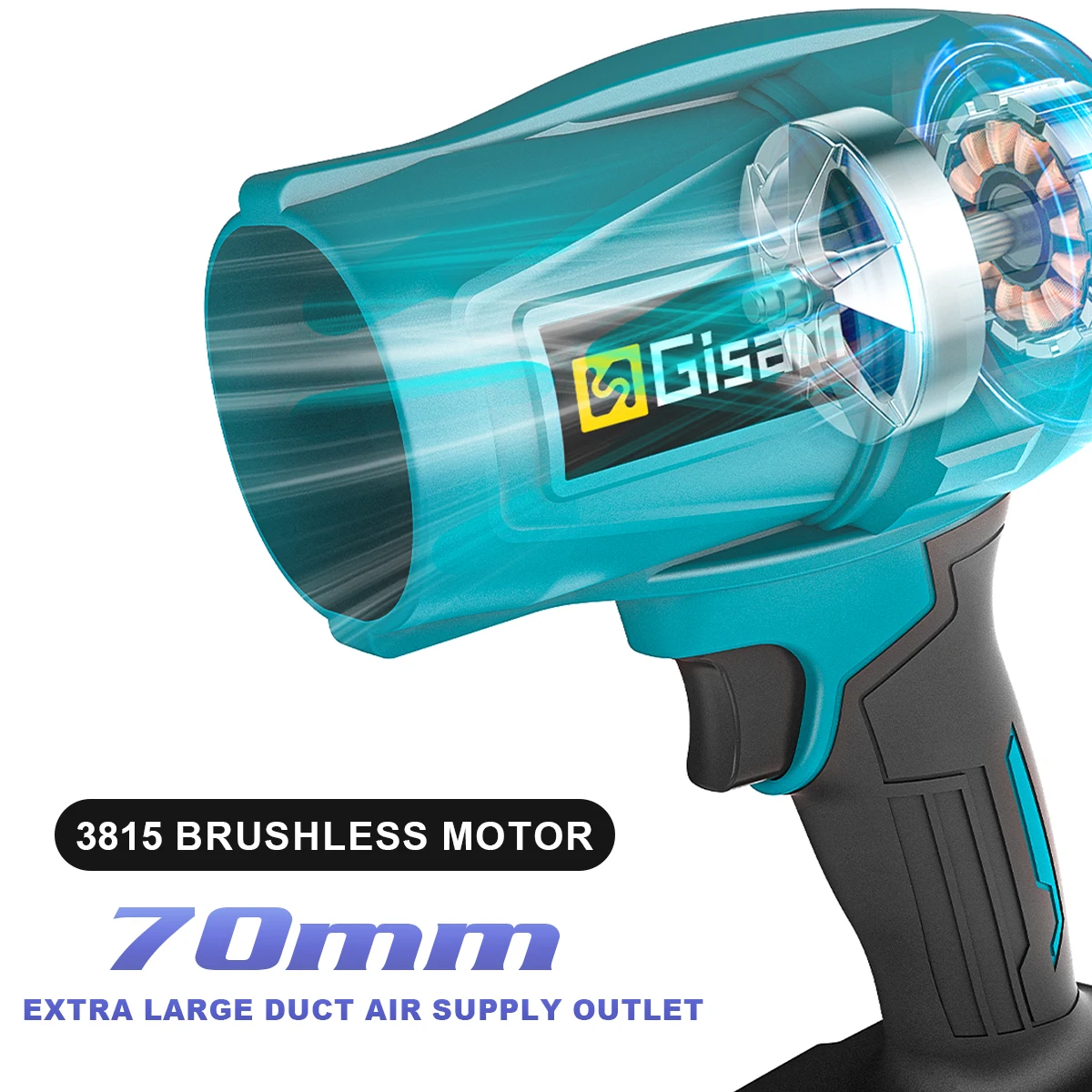 Gisam 200 메터/초 브러시리스 터보 전기 송풍기 제트 팬 폭력적인 자동차 건조기 Makita 18V 배터리 핀용 휴대용 먼지 불어 도구