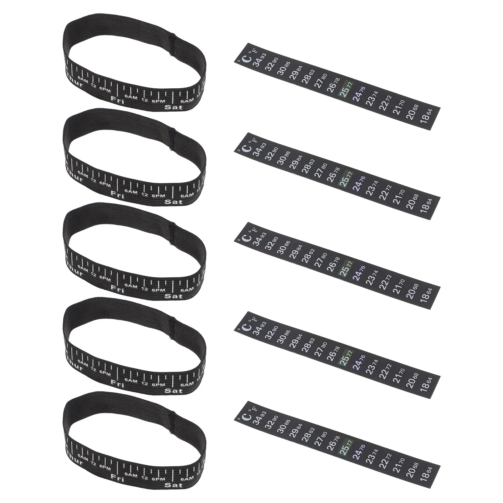 1Set Sourdough Ferment Temperature Strip Elastic Timing Band Reusable Heat Sensitive Label Thermometer Accessory