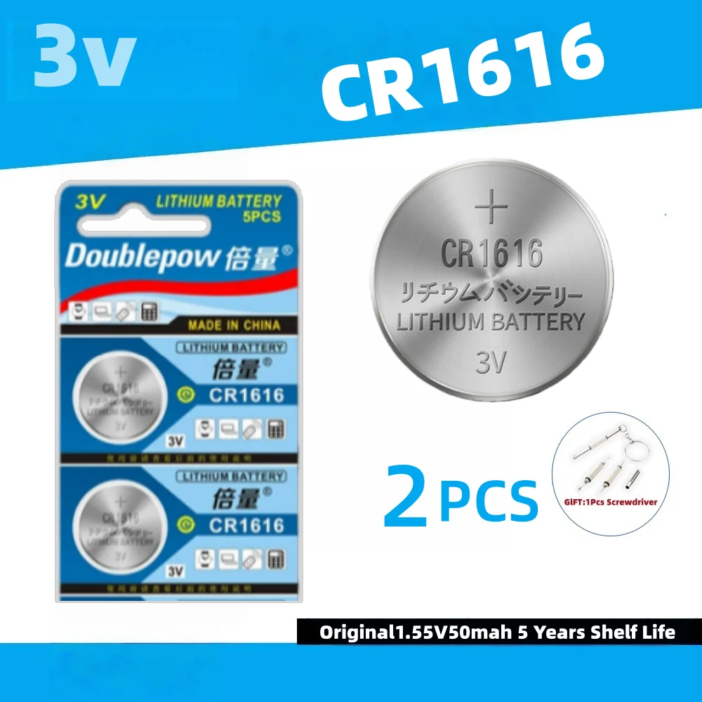 High Quality 50mAh CR1616 Lithium Coin Battery Doublepow DL1616 BR1616 LM1616 For Watch Remote Control