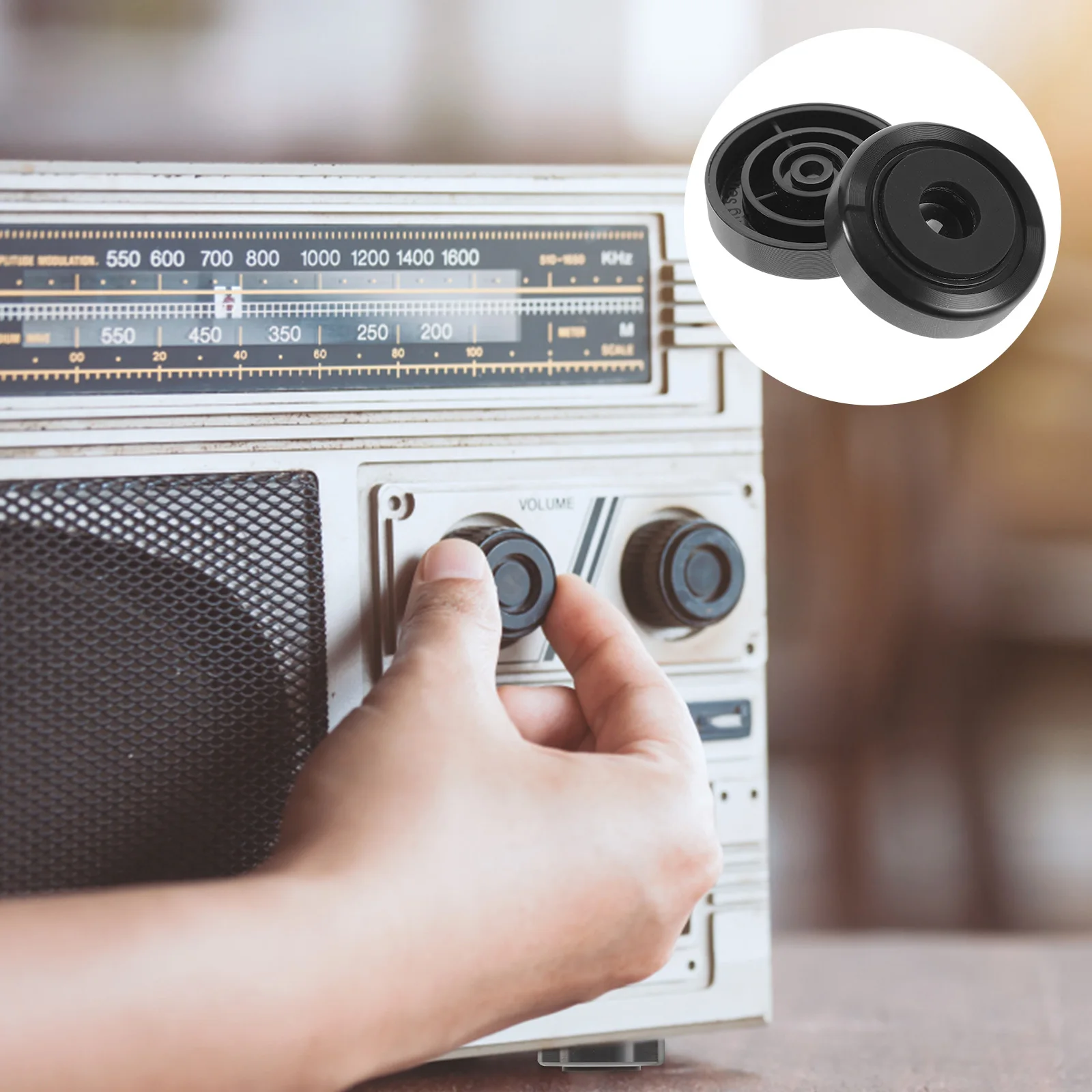 

4Pcs Speaker Isolation Foot Premium Aluminum Rubber Anti-Vibration Pad for Hifi Subwoofer Amplifier Turntable Support