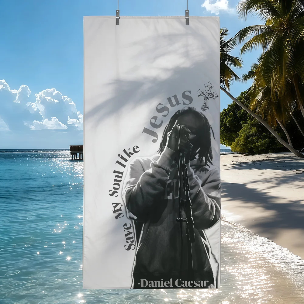 Singer Daniel Caesar Towel Sports Quick Dry Travel Camping Sandproof Soft Light Large Beach Towel