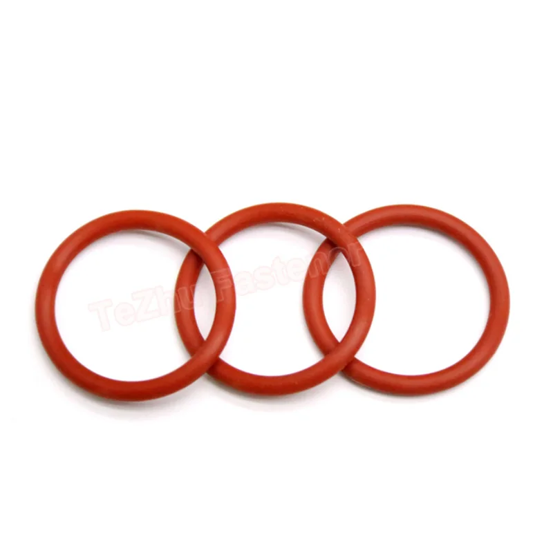 50pcs Red VMQ Silicone O Ring CS 1/1.5/2/2.4/3/3.5mm OD 5-27mm Food Grade Waterproof Washer Rubber Insulated Round Seal Gasket