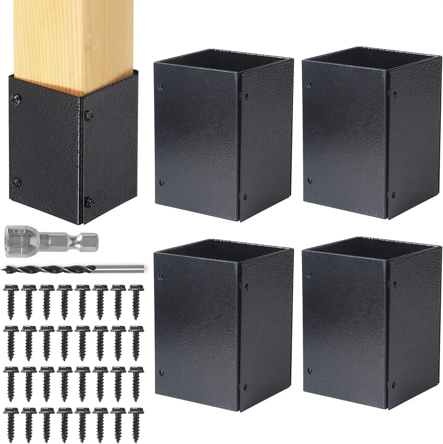 

Регулируемый защитный элемент для столбов почтовых ящиков и заборов, диапазон 3,3-6 дюймов, водонепроницаемый и антикоррозийный, комплект из 4 предметов