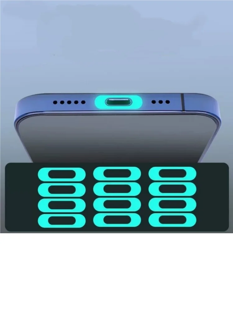 20/10/5 SZTUK Świecąca Folia Ochronna na Port Ładowania Telefonu/Tabletu, Uniwersalna Ochrona Fluorescencyjna dla IOS, Type-C, Micro USB — 2