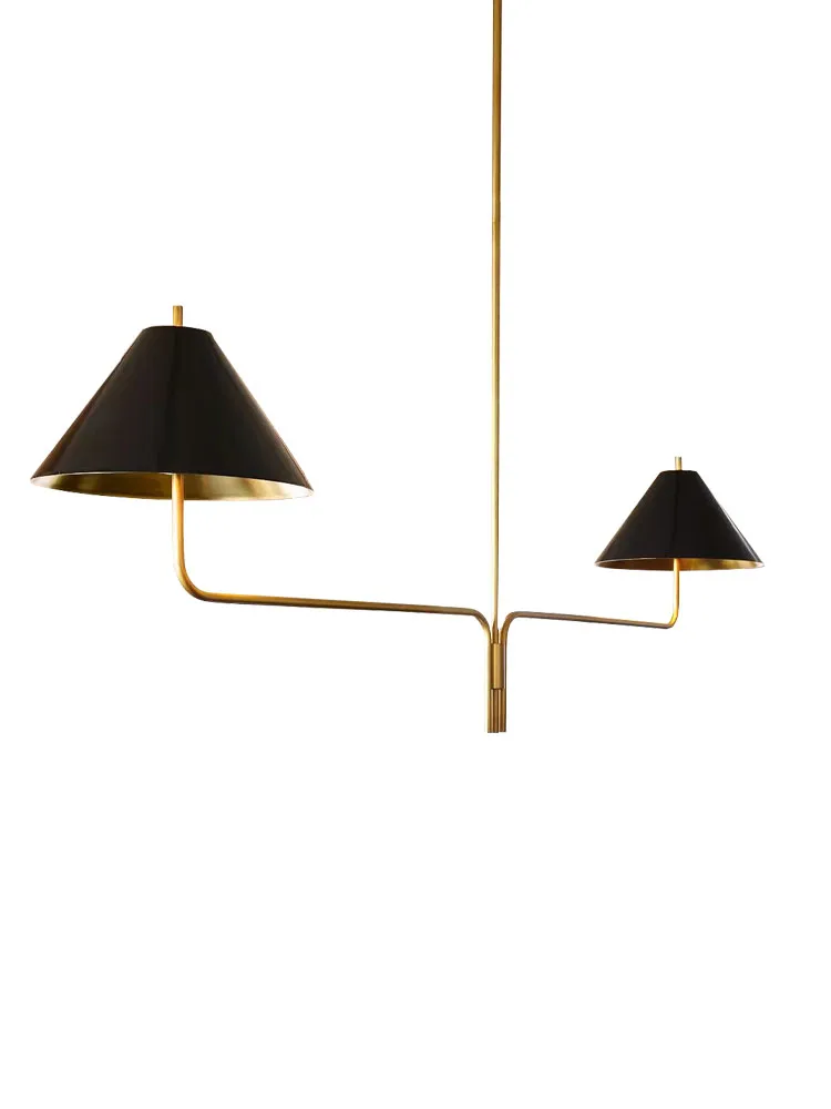 

American Retro Simple Black Metal Shade Chandelier New Dining Room Cottage Designer Lamps Ceiling Kitchen Island Pendant Light