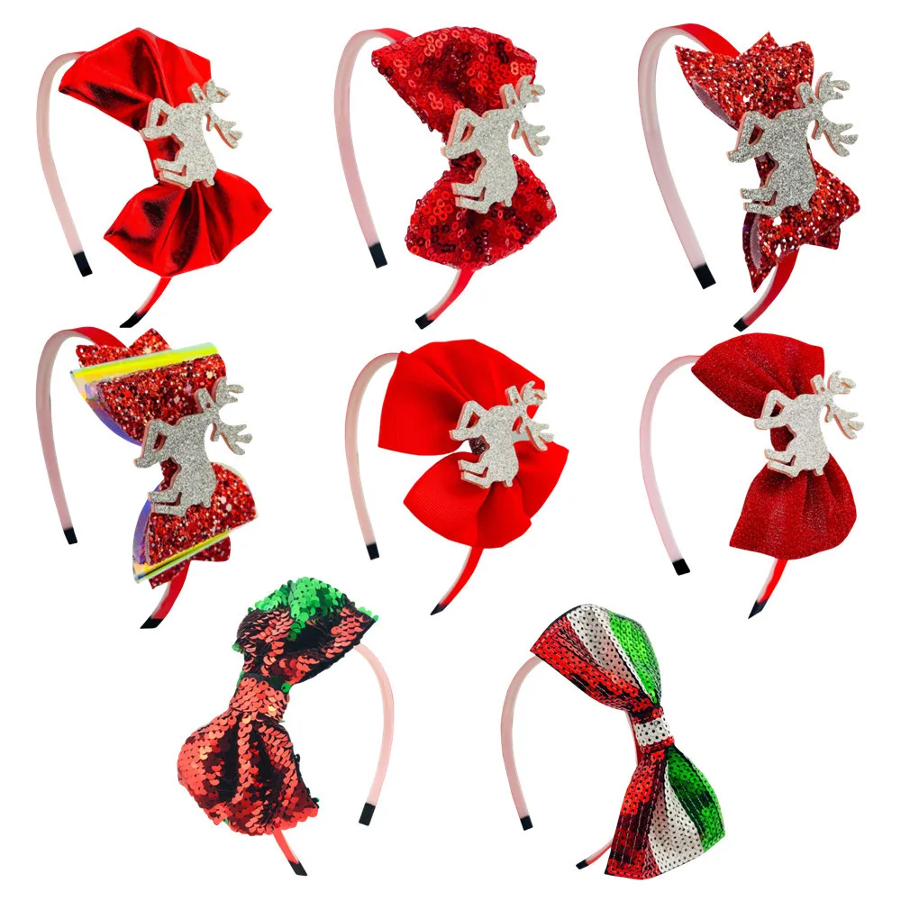 

150 Pcs Wholesale Christmas Scrunchie Headband European American Baby Headwear Direct Sales Can Be Freely Matched With New Year'