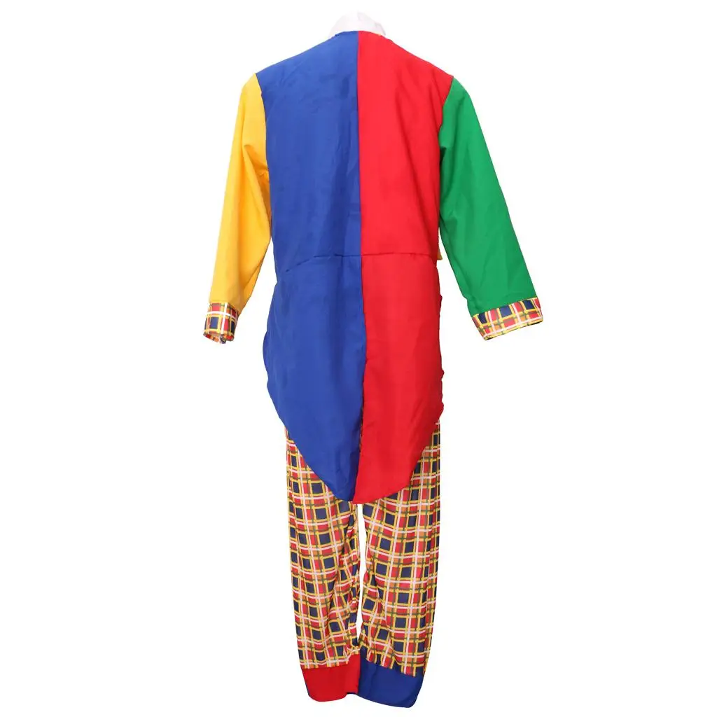 One Size Clown Costume Set Comedy Fancy Dress Big Hat Suit for Adult Halloween Carnival