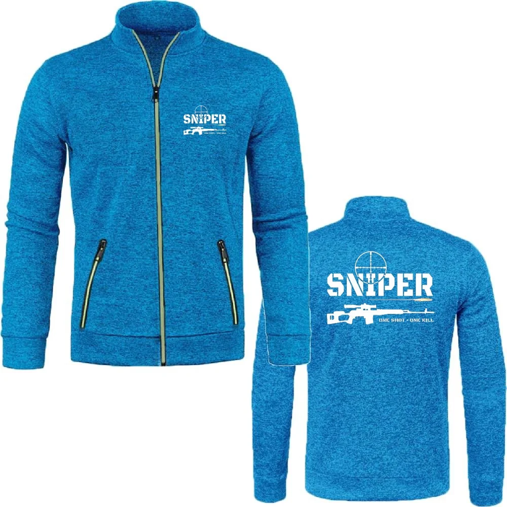 Homens Zipper Jaquetas Fleece Tricô, Exército Especial, Sniper One Shot, One Kill, Malha Jersey, Roupas Sportwear, S-5XL