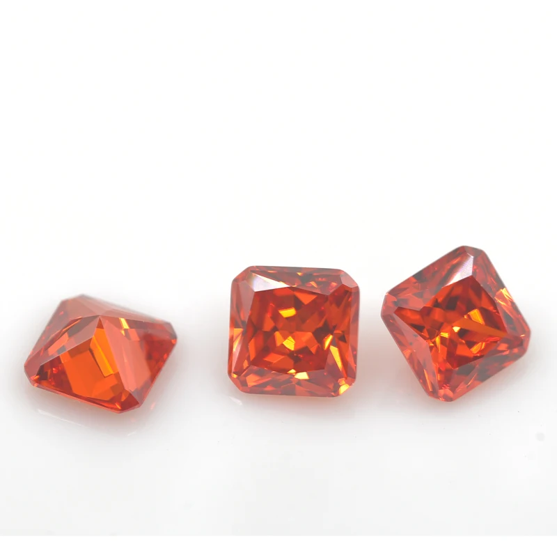 Forma ottagonale quadrata arancione 3 x3 ~ 20x20mm 5A pietra allentata con zirconi cubici CZ per bracciali donna di alta qualità