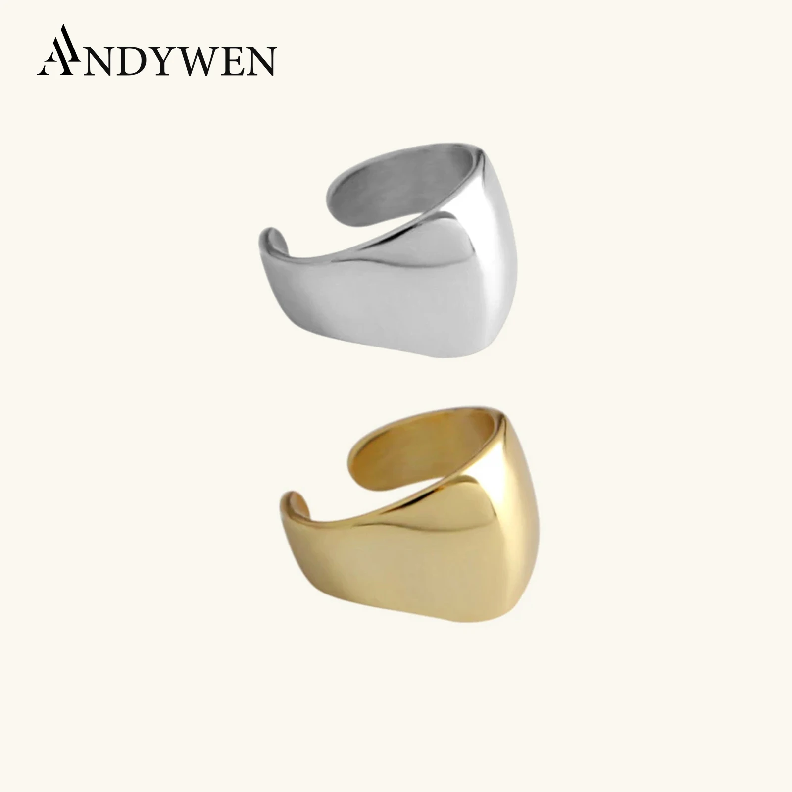 

ANDYWEN 925 Sterling Silver Irregular Earcuff No Piercing Clips Ear Cuff Earring 2020 Rock Punk Pendiente Jewelry Fashion Women