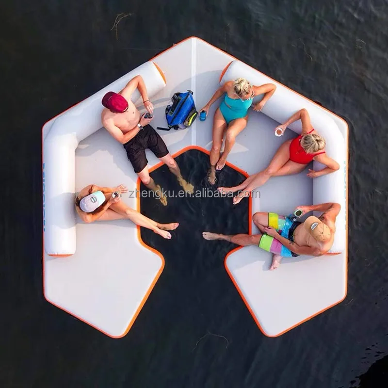 

Прямая продажа с фабрики, плавающий остров, надувной водный плавающий остров, уличная платформа для водяных док-станций для развлечений