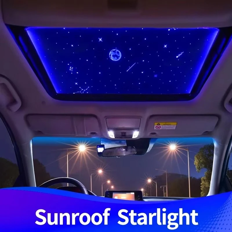 Space Starry Starlight Twinkle Car Sun Roof Interior Atmosphere Light Ceiling Film Panoramic Skylight Sky Film