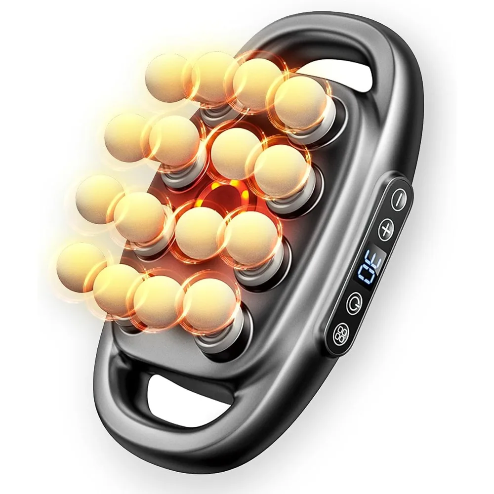 

Массажный пистолет с 16 приводами, глубокая ткань, обновление 2025 года, 8 головок, массажер для мышц спины, 3 режимами и 30 интенсивностями, портативный тихий удар