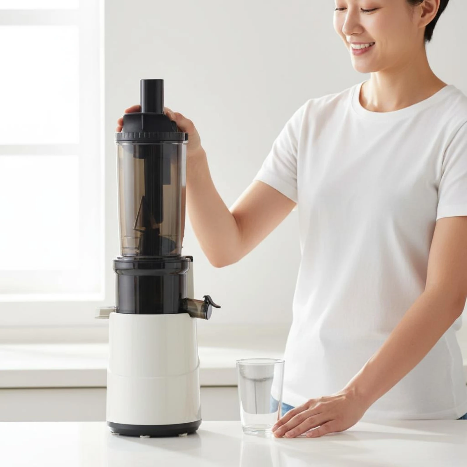 

Wide Chute Juicer Easy to Clean Electric Fruit Juicer Juice Extractor Simple Assembly Dishwasher Safe for Home