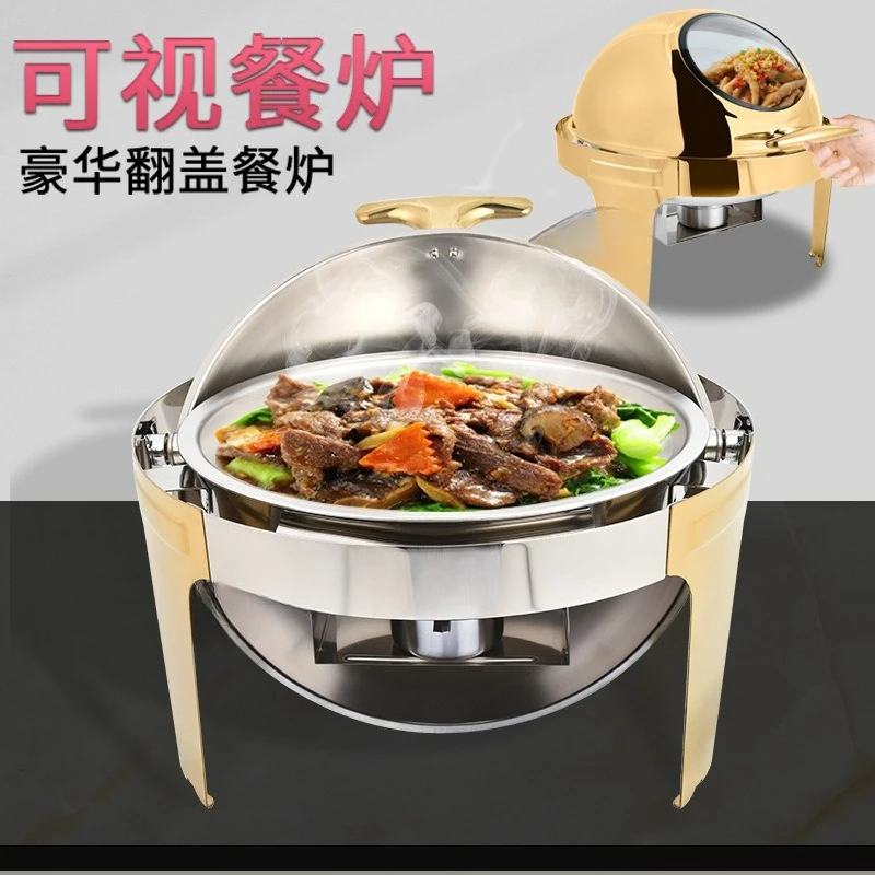 Buffet Stainless Steel Restaurant Cafe Hotel Lobby Easy Assembly Sturdy Durable Stable Construction Space Saving
