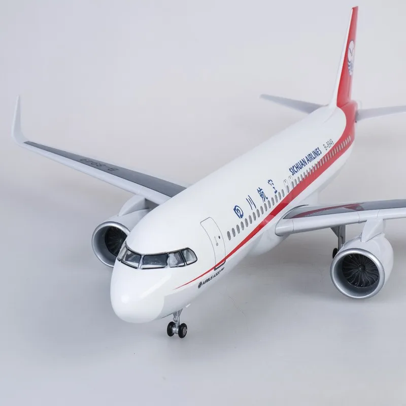 47cm Large Scale Sichuan A320 Diecast Resin Airplane Model Kit With Landing Gear Wheel For Display Collection or Toy Gift