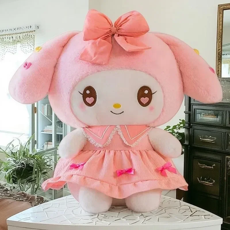 Nieuwe Sanrio Kawaii Kuromi Pluche Gevulde Pop Zacht Kinderen Meisje Slapen Bed Cartoon Kussen Melodie Leuke Kamer Decoratie Gift